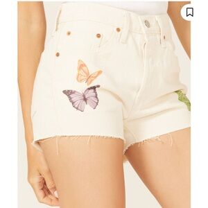 LEVI'S WOMEN'S 501 GIVE ME BUTTERFLIES HIGH RISE DENIM SHORTS